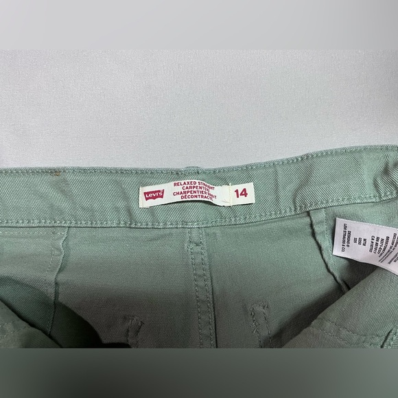 Levi Strauss Girls Relaxed Straight Carpenter Jeans Youth 14 Mint Green . NWOT - Picture 7 of 8